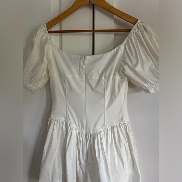 NEW Reformation Calie Mini Short Sleeve Dress Stretch  Cotton White | size 4 - Picture 11 of 11